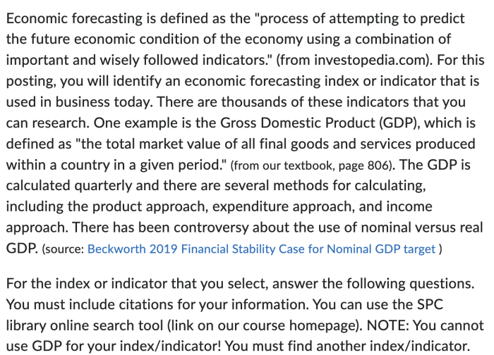 Economic Forecasting Methods Review