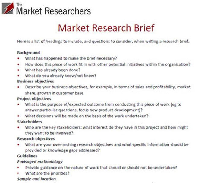 Market Research Report Example