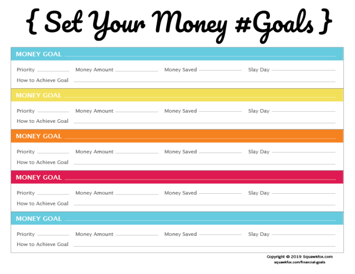 Financial Goal Setting Template