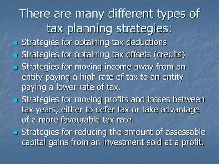 Tax Planning Strategies