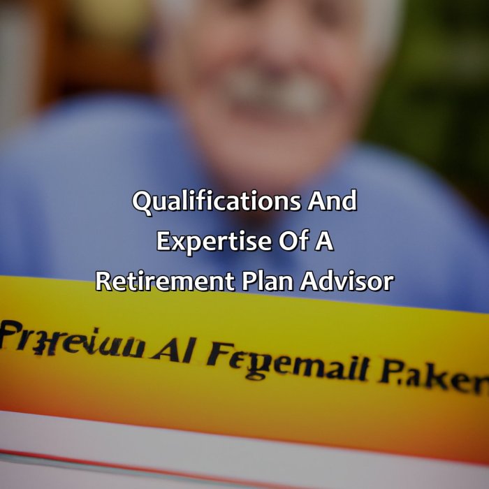 Retirement plan advisor providing services