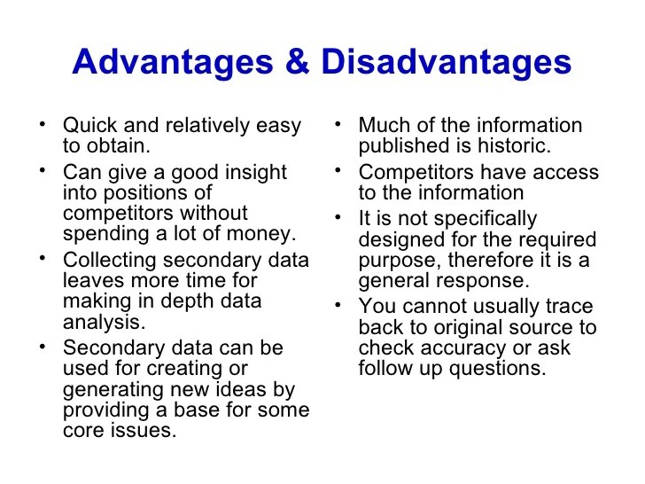 Market research reports advantages and disadvantages